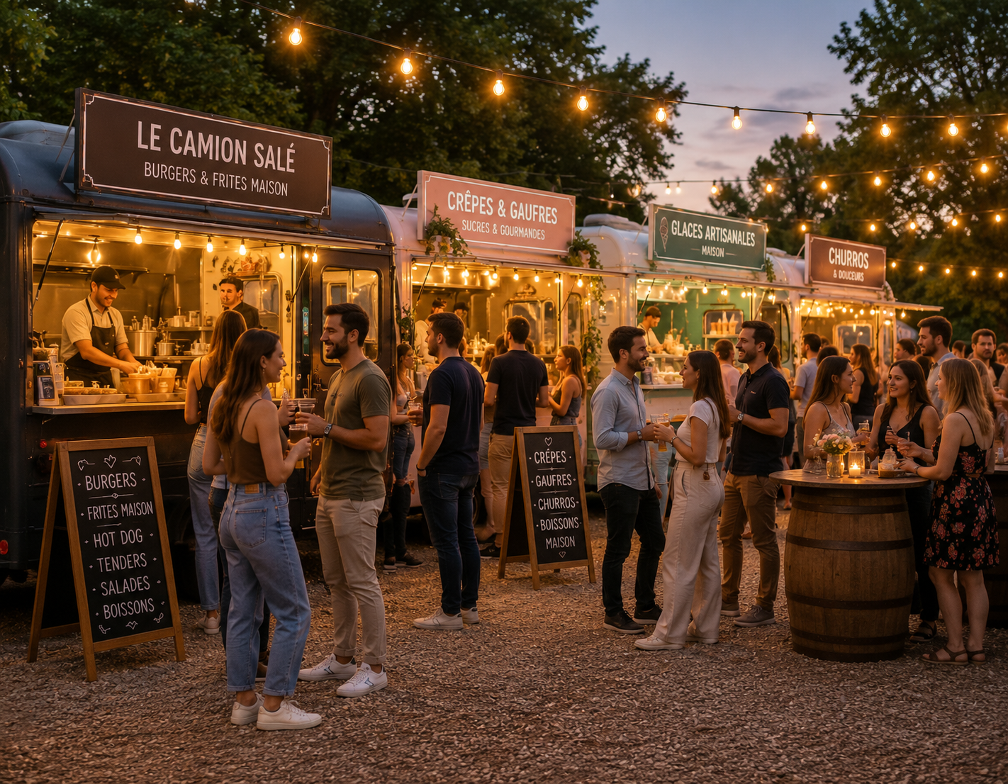 Animation food truck et bar à bonbons lors d'un événement Maïna Events en Île-de-France